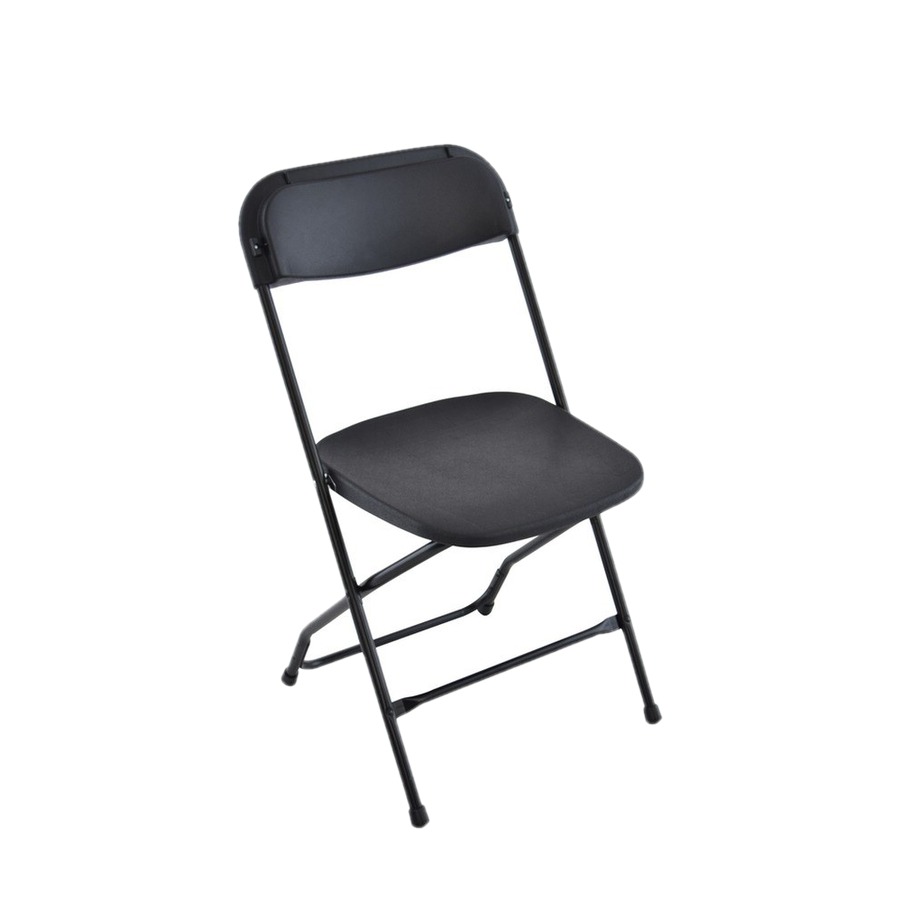 Black plastic folding chair